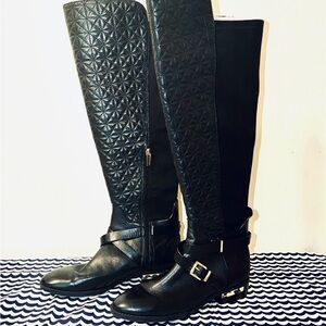 Vince Camuto Black Quilted Over the Knee Boots